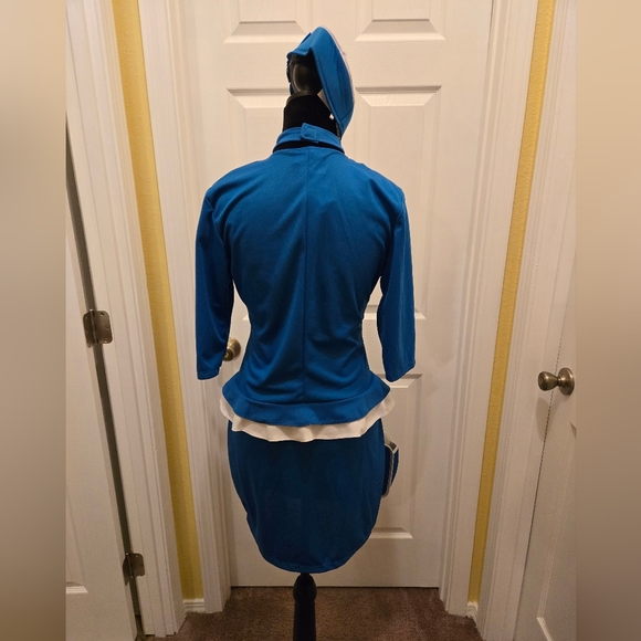 Never Worn California Costumes Blue/White Flight Attendant Stewardess Costume - Picture 2 of 3